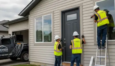 Professional door installation with vinyl siding in Vancouver, WA by Next Level Exteriors