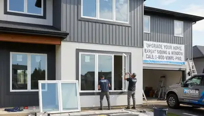Technician installing energy-efficient vinyl windows at home in Vancouver, WA